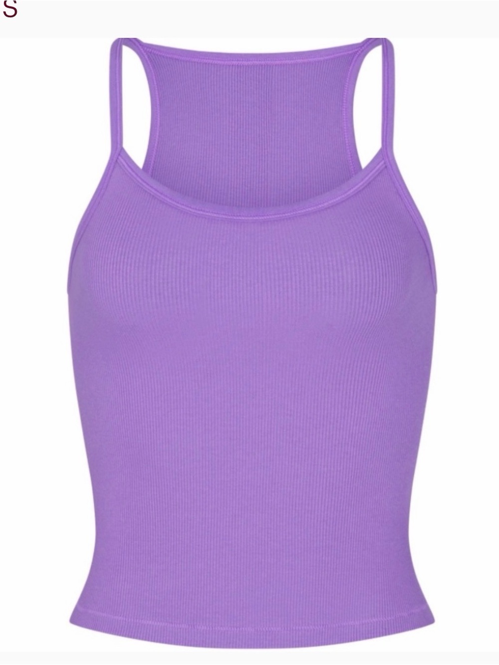 SKIMS Ultra Violet Cotton Rib Cami and Jersey Shorts Large - Picture 3 of 7
